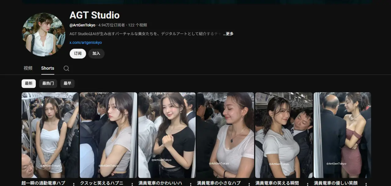 YouTube AI 美女号：不到 1 分钟 Shorts 视频实现订阅 4w+，高频发布快速起号