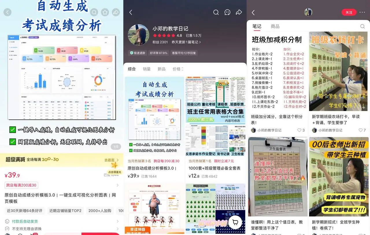 @小邓的教学日记 3.6 万赞藏——教育类可视化模板小红书标杆账号运营案例