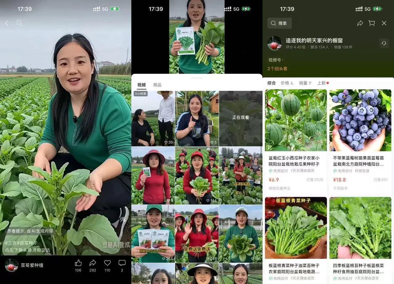 AI 菜园短视频带货：4.4 万粉视频号拍种植过程挂链卖种苗客单 6.9 元持续出单